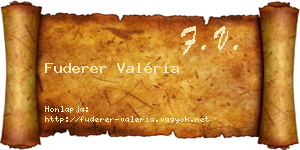 Fuderer Valéria névjegykártya